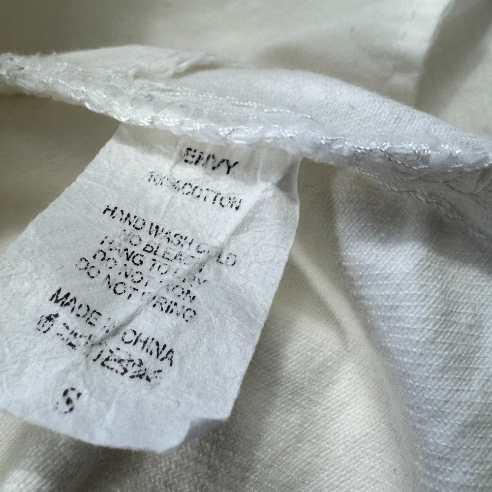 Envy White Denim Overall Skirt Womens Small Pinafore Dress Mini Festival Boho - Picture 5 of 10